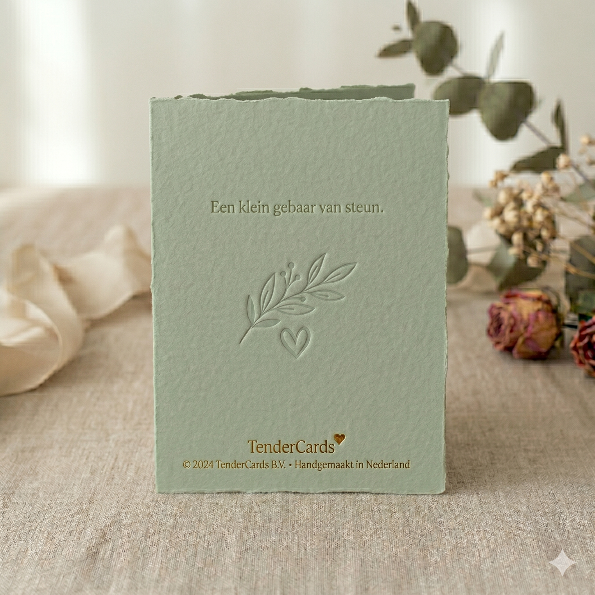 TenderCards achterkant — Een klein gebaar van steun