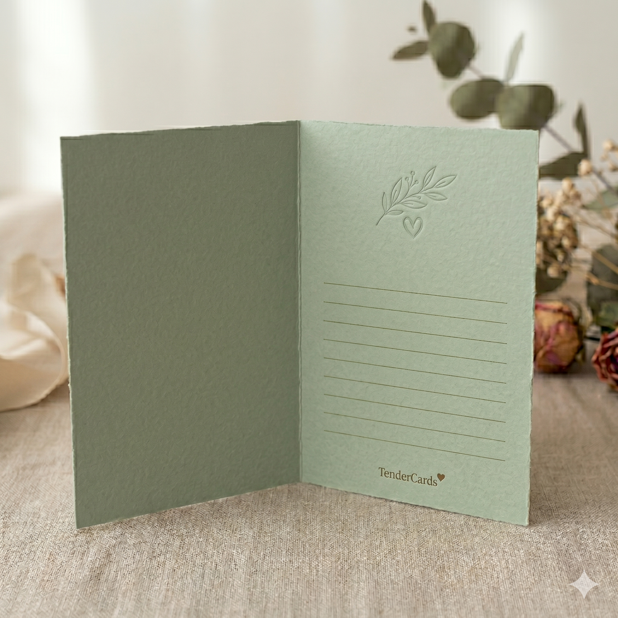 TenderCards binnenkant — persoonlijke schrijfruimte